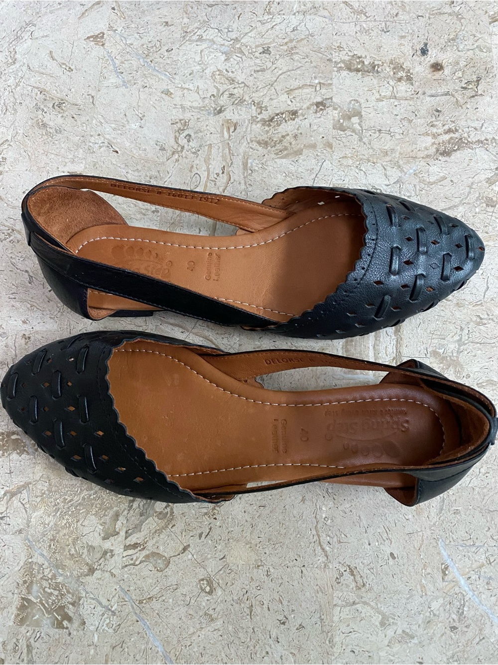 Comfort Casual Slip On Spring Step Flat Genuine Leather Size 9